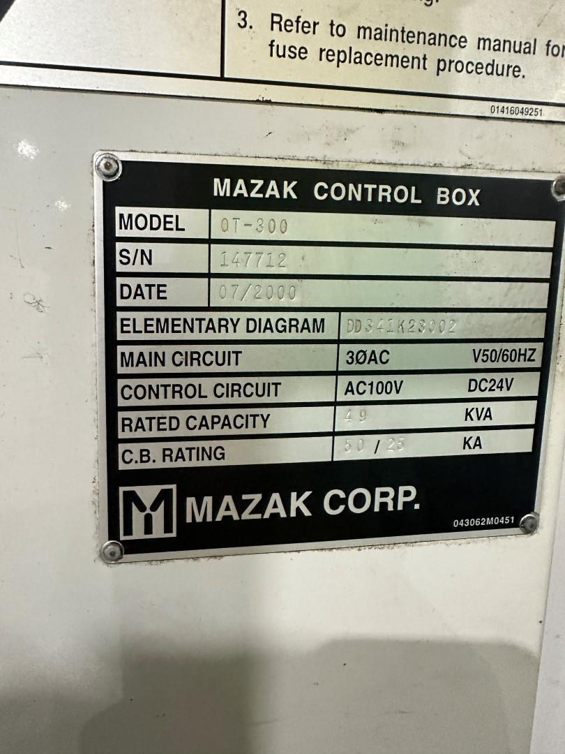 Mazak #Quick-Turn-300x1250, CNC lathe, Mazatrol PC Fusion 640T Control, 23.6" swing, 49.2" centers, 3-jaw 12" - Image 6