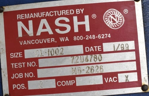 Nash #CL-1002, Liquid Ring Vacuum Pump - Image 6