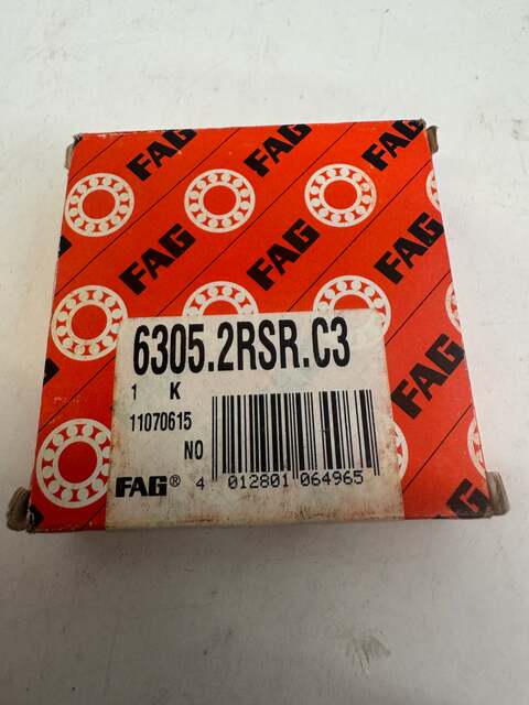 FAG Deep Groove Ball Bearing 6305.2RSR.C3 25 x 62 x 17 mm - Image 1