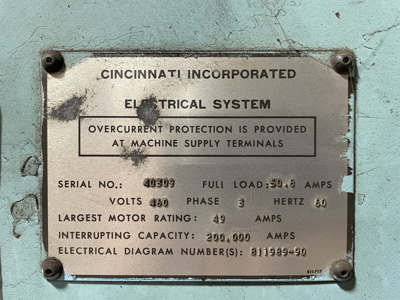 440 Ton, Cincinnati, Press Brake, 16' overall, 4' pit, automatic Back Gauge - Image 3