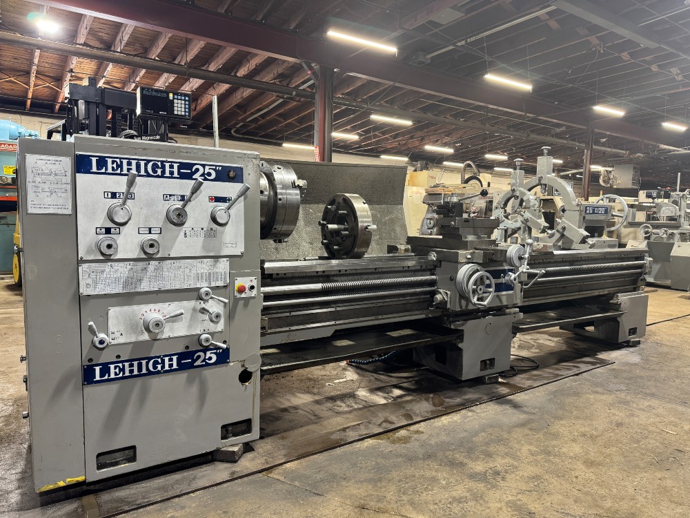 25"/32" x 120" Lehigh, gap bed engine lathe, 4.75" Bore, D1-8, 16" 3 & 4 jaw chuck, tooling package, 16" - Image 2
