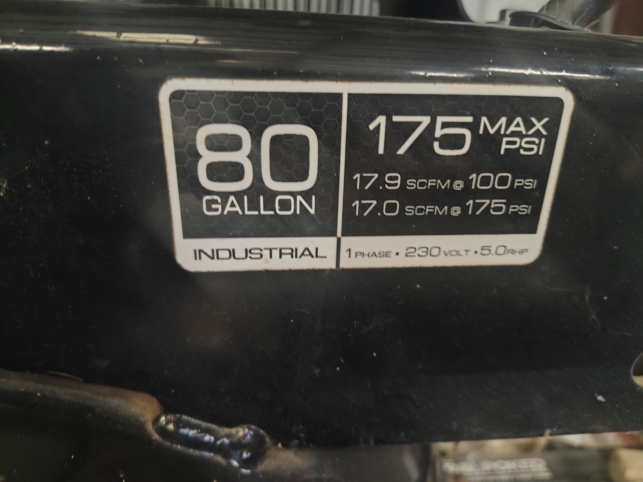 Mac Tools #ACPV580S, Air Compressor, 80 Gallon, 17 scfm @ 100 psi, 2021 - Image 4