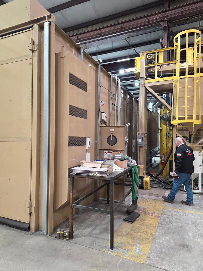 192" wide x 144" H x 432" L ABS, Walk-In Abrasive Blast Room, dust collector, 2021 - Image 3