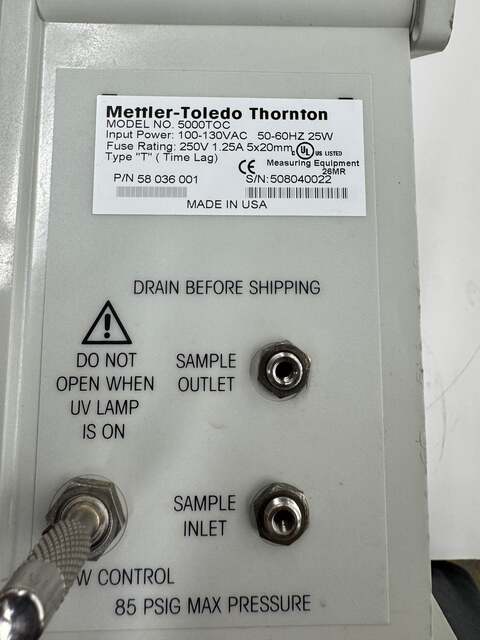 Mettler -Toledo Thornton TOC Sensor 5000TOC, P/N 58 036 001 - Image 2