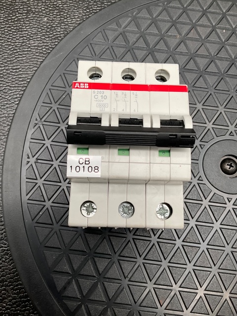 ABB #2CDS253001R0104, S203-C10 3P 10A 400V CIRCUIT BREAKERS (10 available) - Image 1