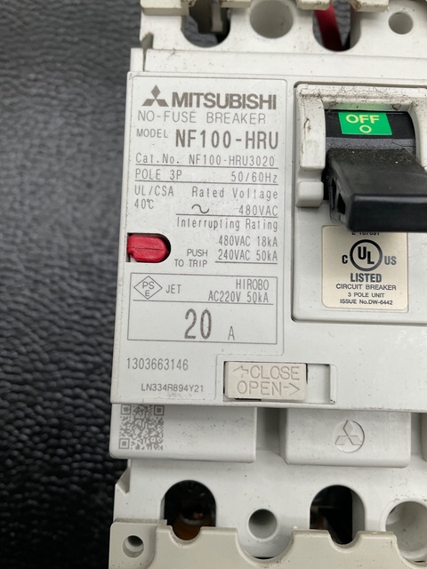 Mitsubishi #NF100-HRU, Molded Case Circuit Breaker 3P 15A - Image 4