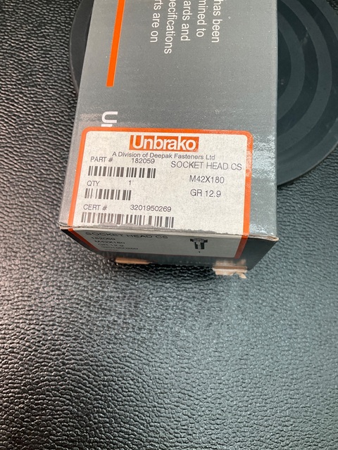 Unbrako, 182059 M42X180MM SOCKET HEAD CAP SCREW - Image 2