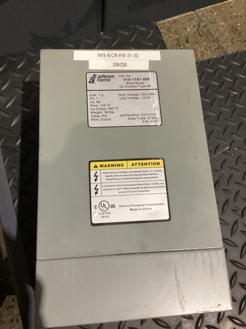 Jefferson Electric #416-1161-000, BUCK-BOOST TRANSFORMER - Image 2
