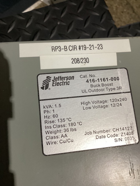 Jefferson Electric #416-1161-000, BUCK-BOOST TRANSFORMER - Image 4