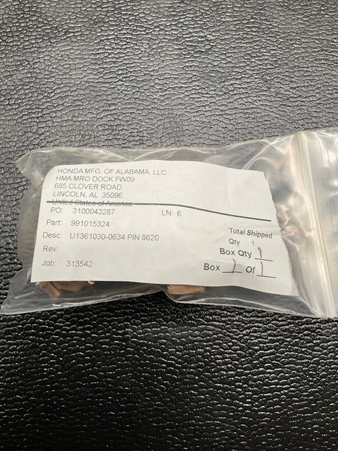 Honda Engineering #U1361030-0634, INDUSTRIAL COMPONENT, NEW - Image 1