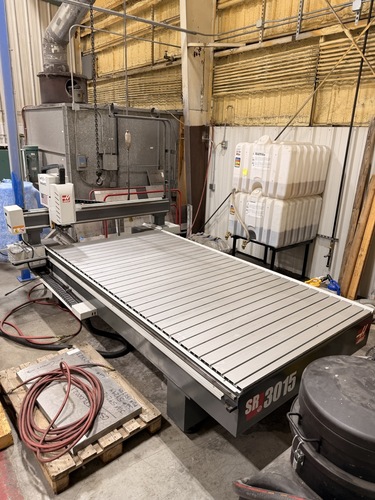 Haas #SR-3015, CNC Router, 118" x59" x7.1" travel, 10 HP, 18000 RPM, 8 tool, 5' x10' table, Haas CNC, dust - Image 7