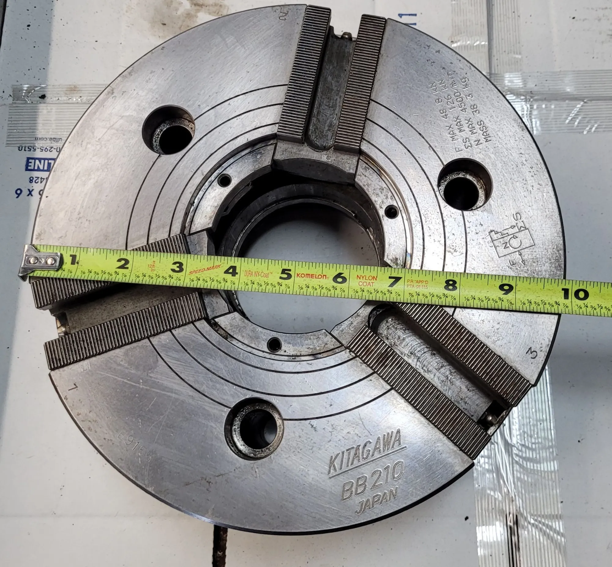 Kitagawa #BB210, 10" 3-Jaw Hydraulic Chuck, Max Speed 4500 RPM - Image 6