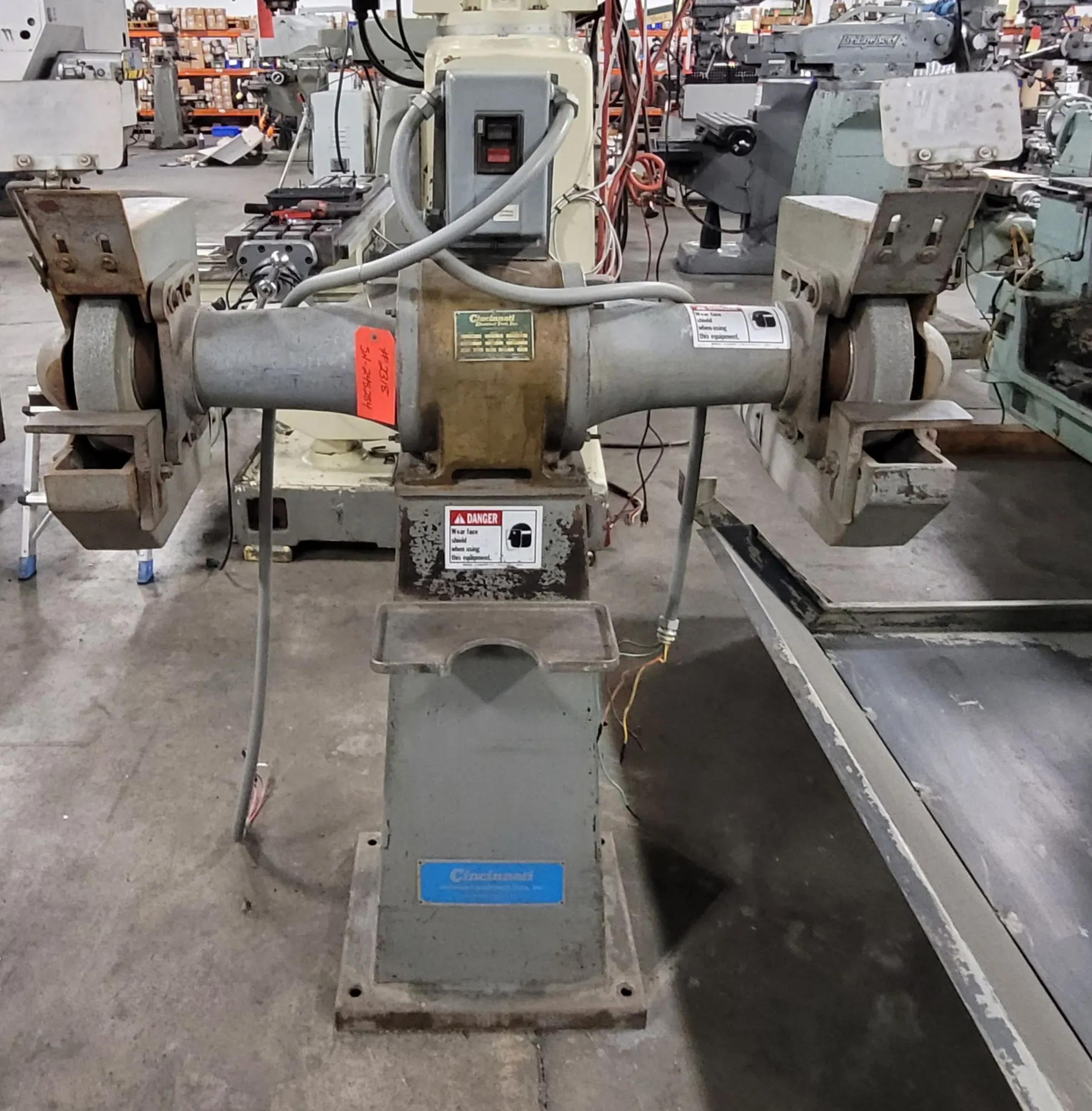 Cincinnati #103, Pedestal Grinder, 2 HP, 460V, 3 Ph., 1800 RPM, 12" x 2" x 5" Wheels - Image 2