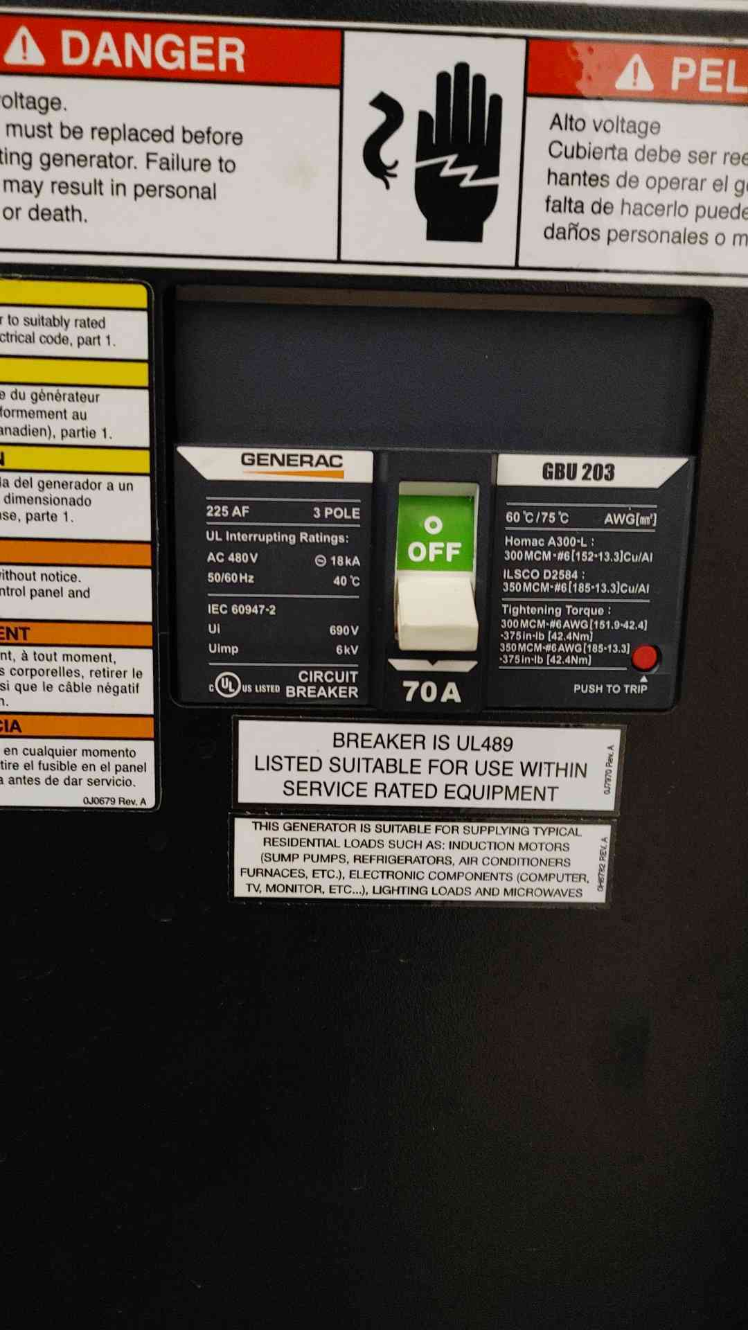 15 KW Generac #SD15, Industrial Diesel Standby Generator, 120/240 Volts, 1 Phase, 334 Hrs., Tested, 2016 - Image 9