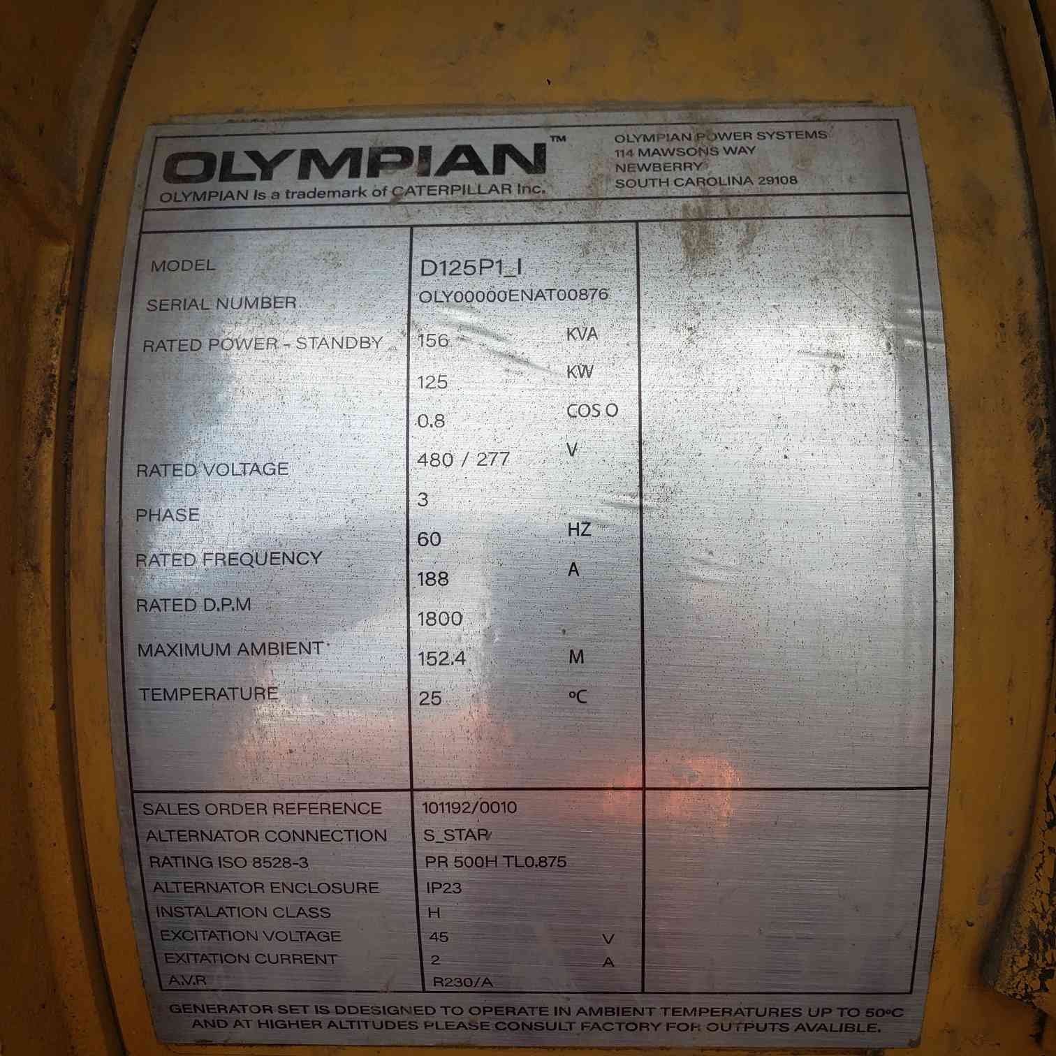 125 KW Olympian #D125P1, Diesel Generator, 277/480 Volts, 3 Phase, 188 Amp, 2,330 Hrs. - Image 5
