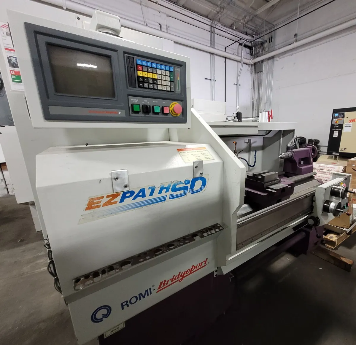 Bridgeport Romi #EZ Path SD, CNC Lathe, 18" Swing, 40" Centers, 8" Chuck, 7.5 HP, 4,000 RPM, Tailstock, 1998 - Image 2