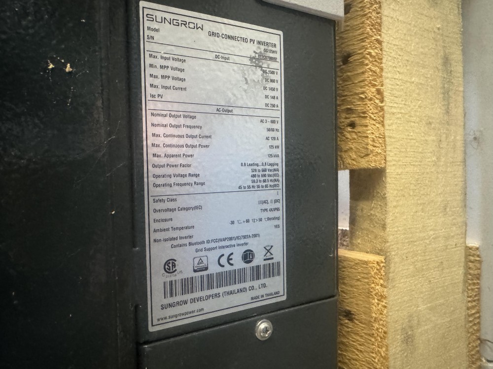 125 KVA Sungrow #SG125HV - Image 1