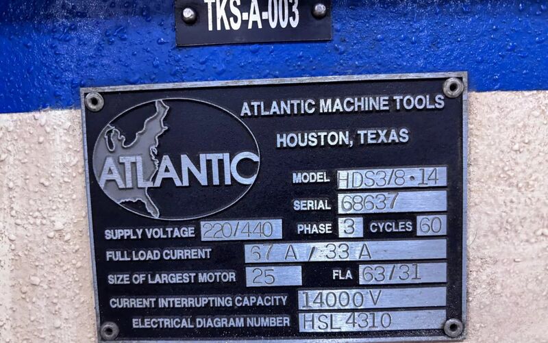 3/8" x 14' Atlantic #HDS3/8.14, hydraulic power squaring shear, front operated power back gauge, 2 from - Image 9