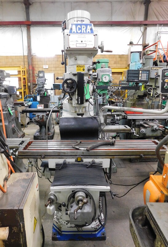 Acra HD #AM5V, vertical mill, 12.5" x 58" table, 5 HP, 15.5" X, 42" Y, 16" Z, Sony 3-Axis digital read out - Image 1