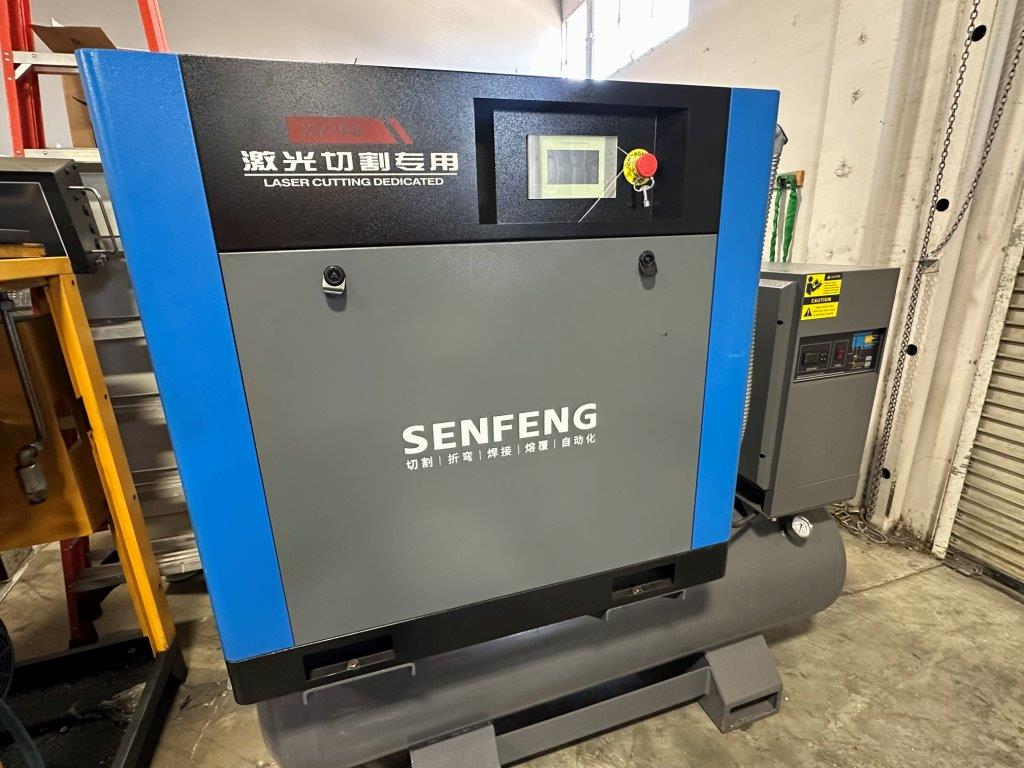 52 cfm, 232 psi, Senfeng #XV-15/16Y, high pressure rotary screw air compressor, 20 HP, refrigerated dryer - Image 1