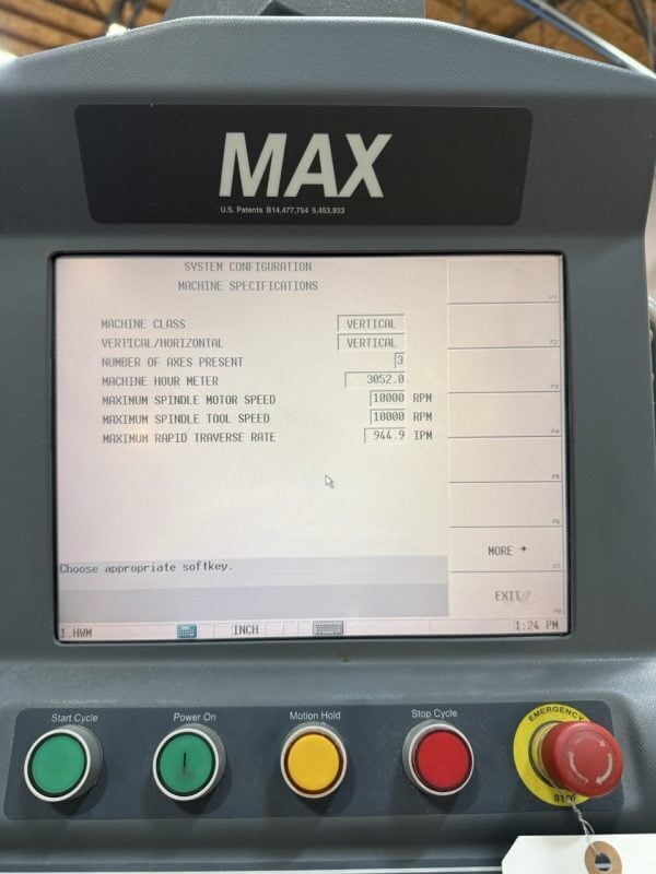 Hurco #VM10I, CNC Vertical Machining Center, 30" x 14" table, 26" X, 16" Y, 20" Z, 15 HP, 10,000 RPM, CAT 40 - Image 5