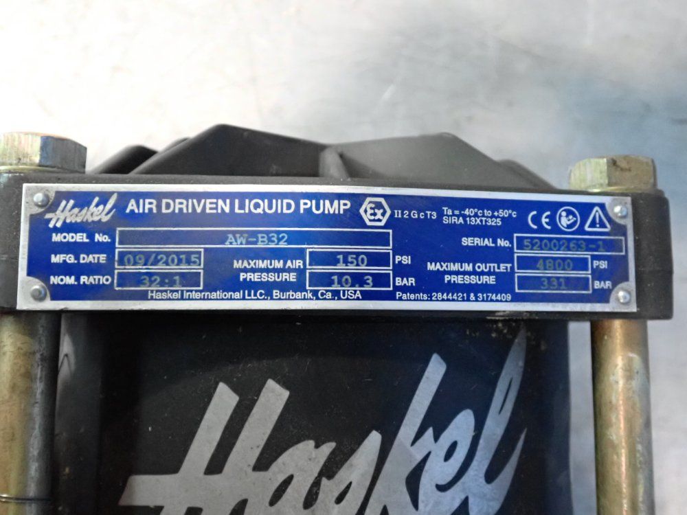 Haskel #AW-B32, Air Driven Liquid Pump, 150 Psi, 2015 - Image 3
