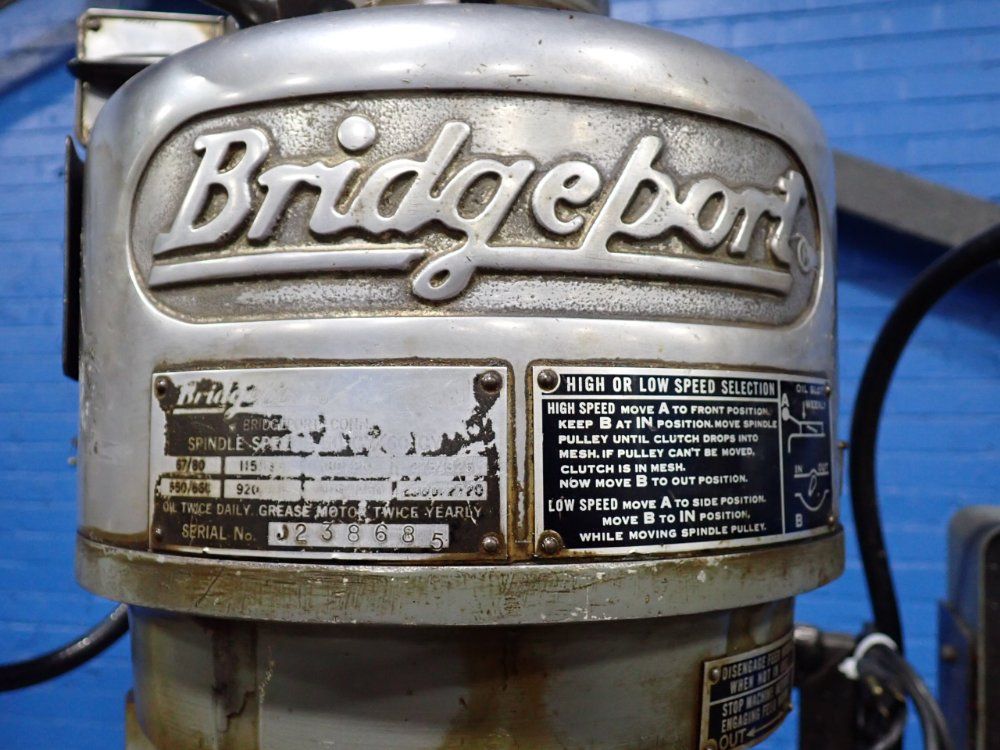 Bridgeport, Vertical Mill, 9" x 42" table, Bausch & Lomb AcuRite III digital read out, 1 HP - Image 3