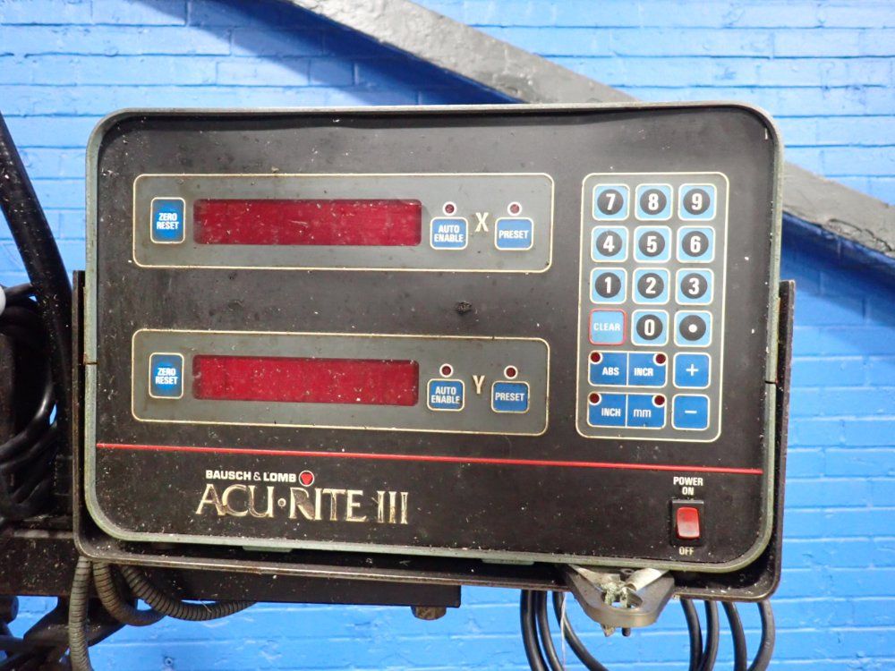 Bridgeport, Vertical Mill, 9" x 42" table, Bausch & Lomb AcuRite III digital read out, 1 HP - Image 9