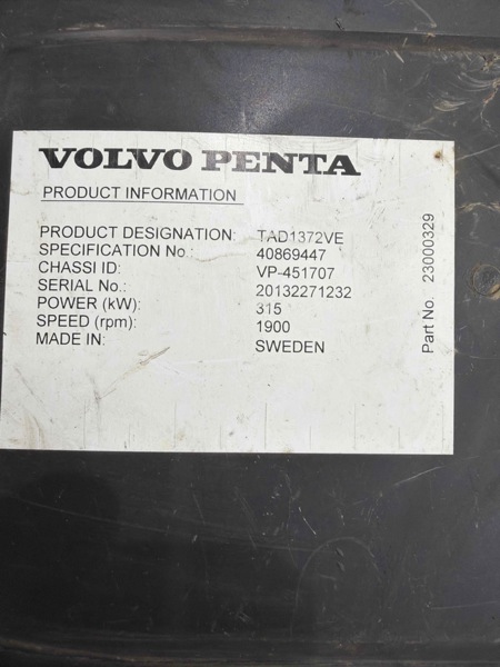 422 HP, Volvo #TAD137VE, Engine, Tier 4 Final - Image 1