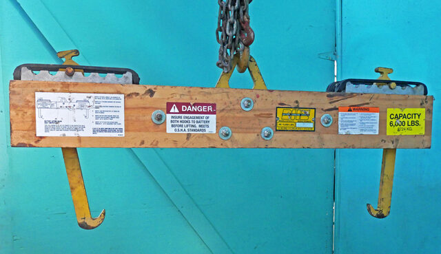 3 Ton, BHS #6, Battery Lifting Beam w/ Fork Attachment, 45" L x 5" W - Image 3