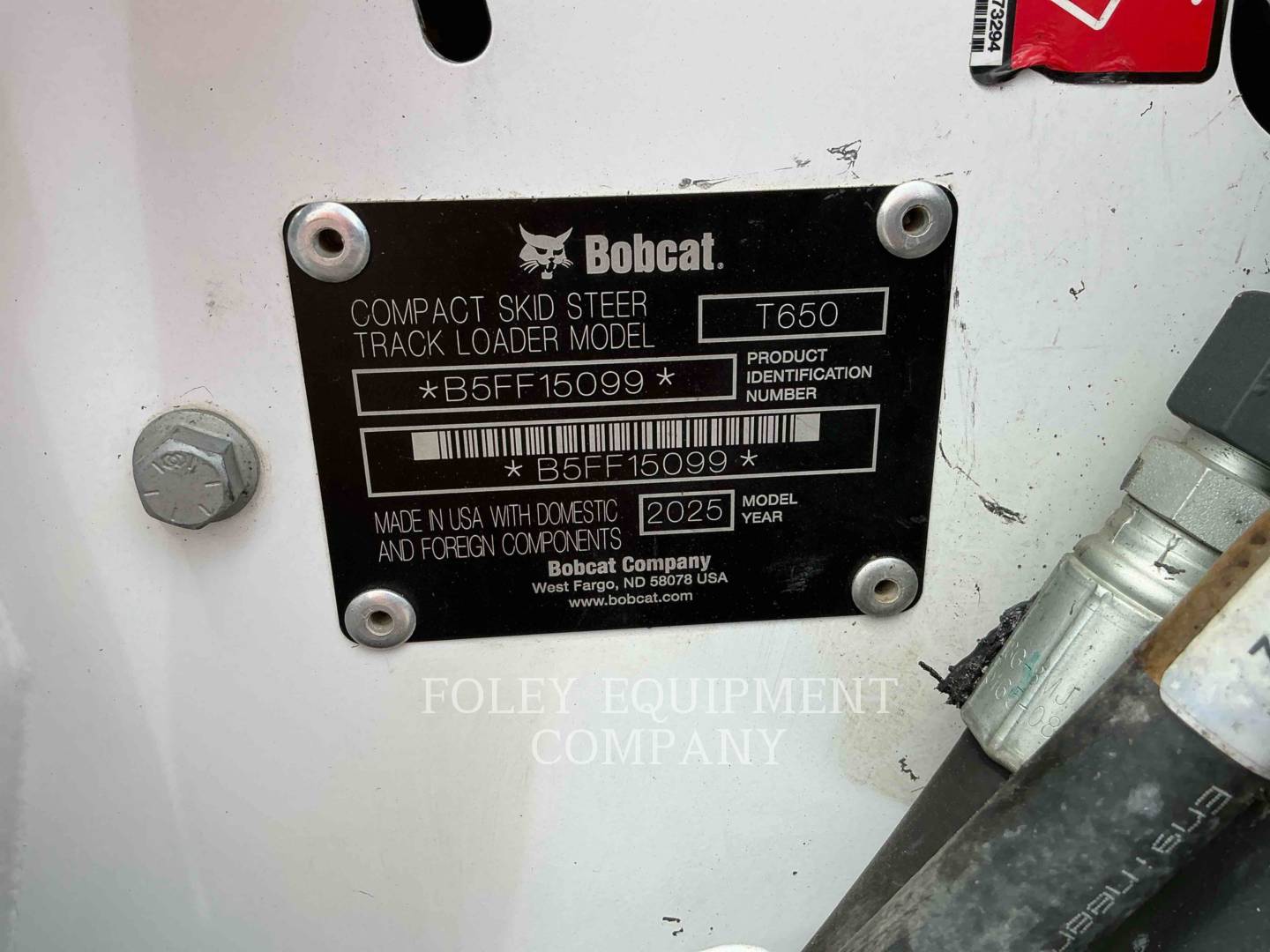 Bobcat T650, Skid Steer Loader, 772 hours, S/N: B5FF15099, 2025 - Image 5