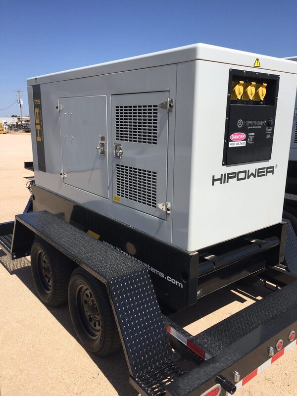 56 KW HiPower #HRJW-75-T6, diesel generator set, 99 hours, John Deere engine, Tier 3, tandem axle trailer - Image 4