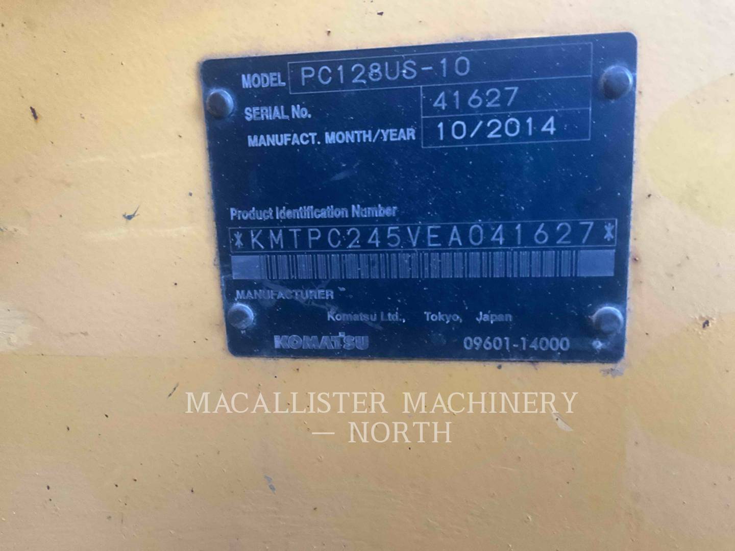 Komatsu Ltd. PC128US, Excavator, 2929 hours, S/N: KMTPC245VEA041627, 2014 - Image 7