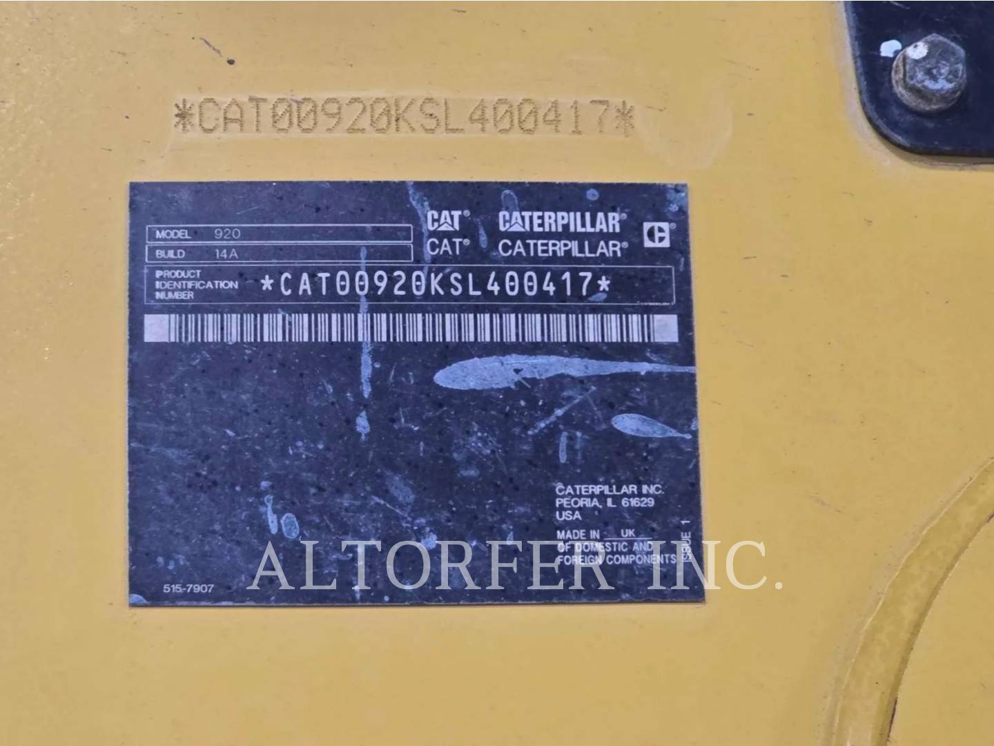 Cat 920-14, Wheel Loader, 2461 hours, S/N: SL400417, 2021 - Image 6