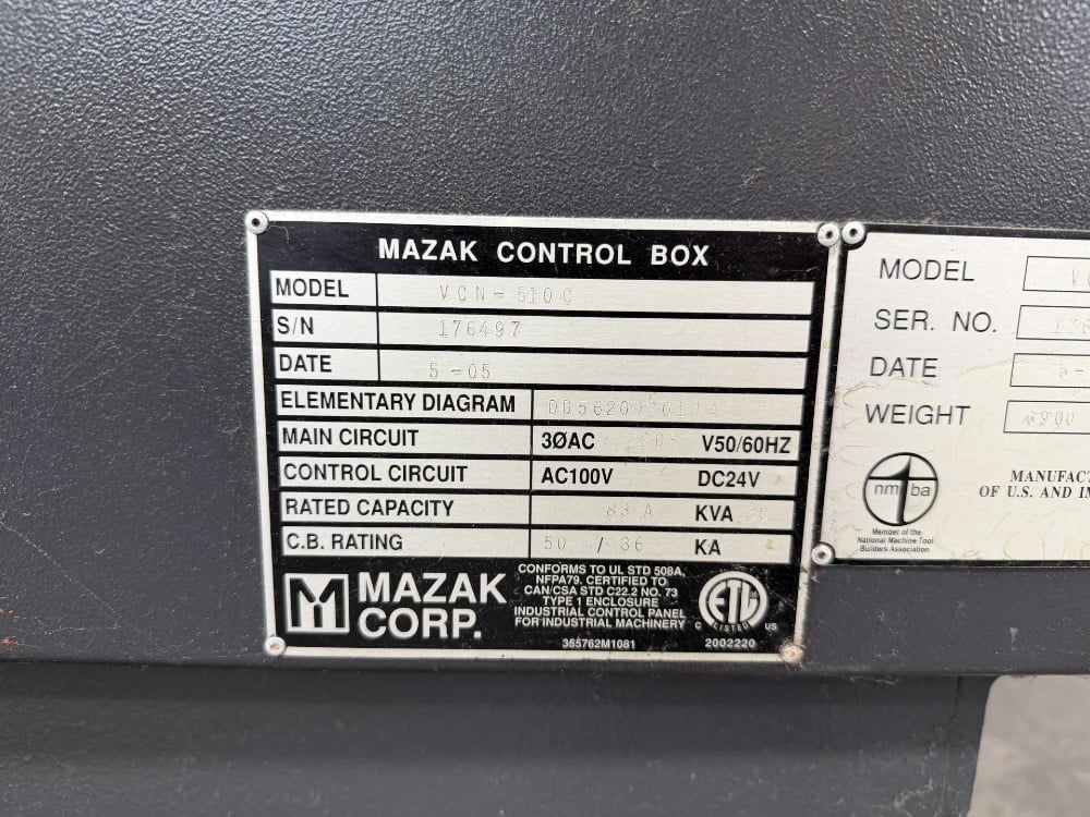 Mazak #Nexus-510C, 12000 RPM, Mazatrol 640M Nexus control, 41" X, 20" Y, 20" Z, 30 automatic tool changer - Image 2