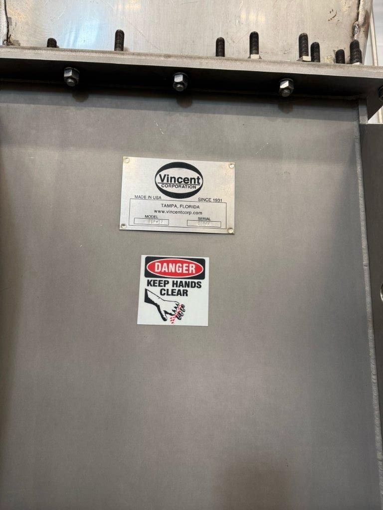 Vincent #TSP-12, Dewatering Screw Press, 64" long twin tapered screws, 20" x 24" feed hopper, 100 HP, 575 Volt - Image 6