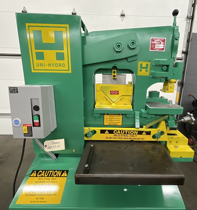 3" x 3" x 3/8" Uni-Hydro #PRO-56, Ironworker, 56 ton, 6" throat, 4-way 14" bar shear, 5 HP, 7 SPM, 1200 psi - Image 6