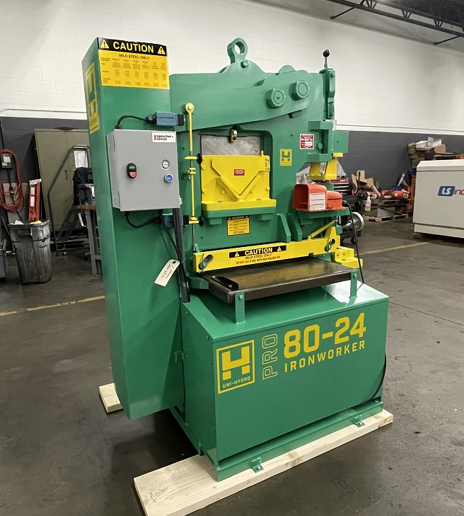 6" x 6" x 1/2" Uni-Hydro #80-24, Ironworker, 80 ton, 9" throat, 24" bar shear, 7.5 HP, 9 SPM, 2000 psi - Image 1