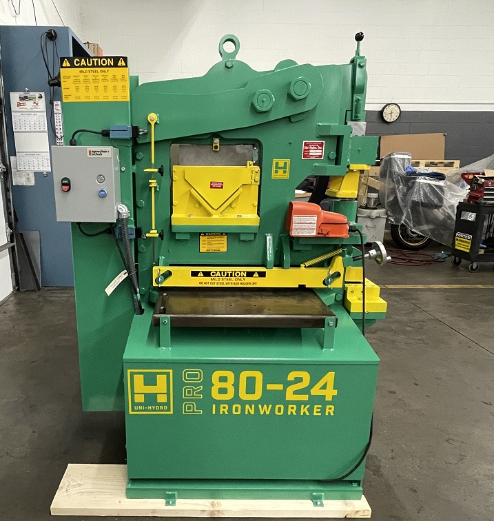 6" x 6" x 1/2" Uni-Hydro #80-24, Ironworker, 80 ton, 9" throat, 24" bar shear, 7.5 HP, 9 SPM, 2000 psi - Image 2