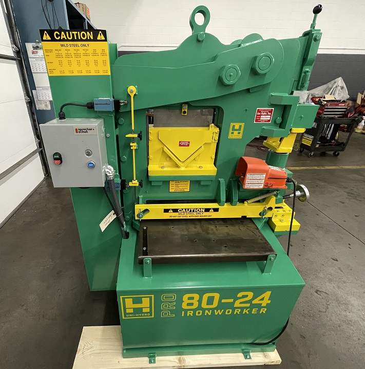 6" x 6" x 1/2" Uni-Hydro #80-24, Ironworker, 80 ton, 9" throat, 24" bar shear, 7.5 HP, 9 SPM, 2000 psi - Image 4