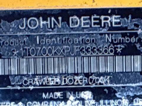 Deere & Co 700K LGP, 5333 hours, S/N: 1T0700KXPJF333366, 2018 - Image 6
