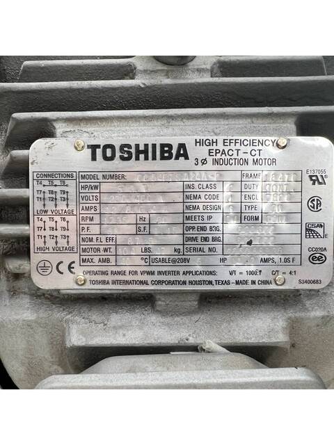 Becker #U-4.165-SA/K, Vacuum Pump, 160-192 m/h Inlet, 5 HP, 230/460V., Toshiba Motor, 2006 - Image 6