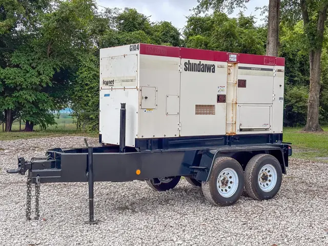 80 KW Shindaiwa #EE-6BG1T, diesel generator, trailer/SAE, voltage selector switch, 2007 - Image 1