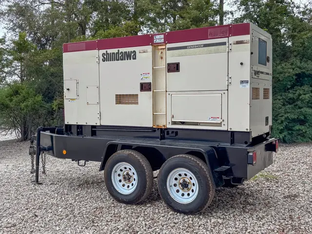80 KW Shindaiwa #EE-6BG1T, diesel generator, trailer/SAE, voltage selector switch, 2007 - Image 2
