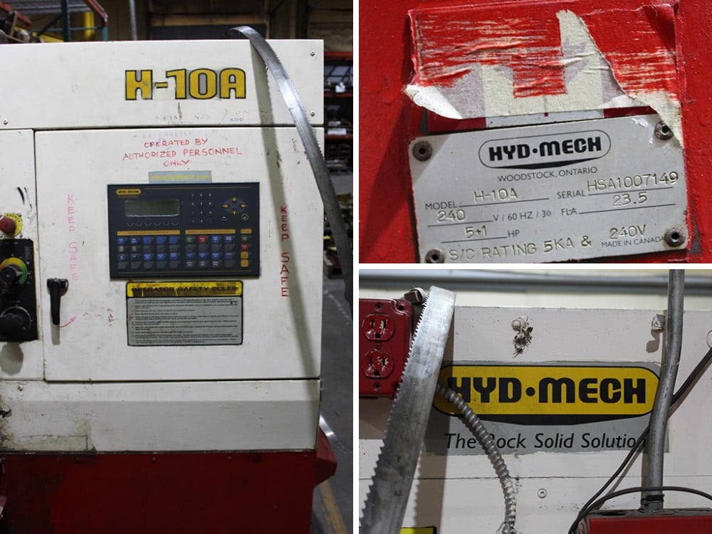 10" x 10" Hyd-Mech #H-10A, Automatic Horizontal Bandsaw, 1-1/4" blade, 5 HP, 2007 - Image 4
