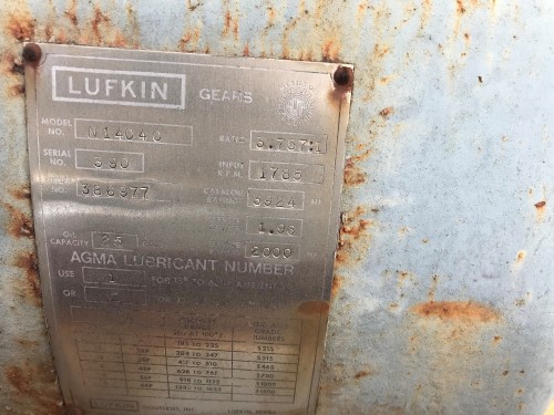 1750 HP @ 1200 RPM, Lufkin #N1404C, 4508 RPM out, 3.75 :1 ratio, 1.50 service factor - Image 2