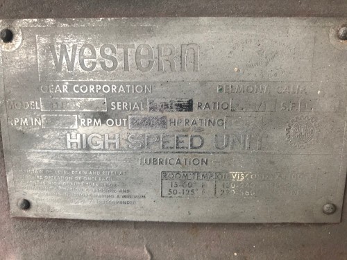 1140 HP @ 2000 RPM, Western #4110HS, 4500 RPM out, 2.25:1 ratio, 1.50 service factor - Image 4