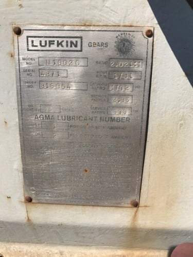 600 HP @ 1781 RPM, Lufkin #N1002C, 3598 RPM out, 2.02:1 ratio, 2.83 service factor, new - Image 6