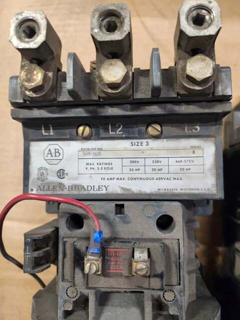 Allen-Bradley Motor Starter 509-DOD 200V - Image 2
