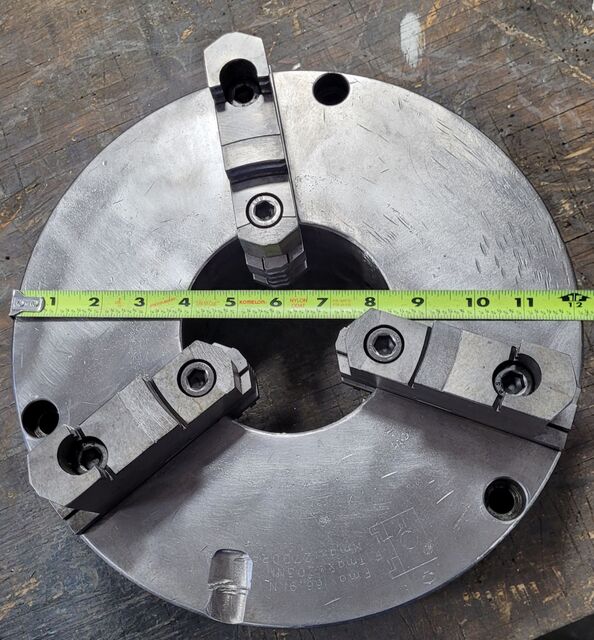 12" Pratt & Whitney Burnerd, 3-jaw scroll chuck, plain back - Image 5